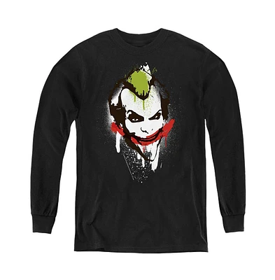 Batman Boys Youth Joker Face Long Sleeve Sweatshirt