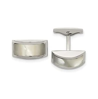 Chisel Stainless Steel Polished Cat's Eye Cufflinks