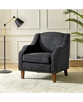 Hulala Home Orphne Contemporary Armchair with Solid Wood Legs