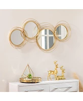 Homcom Metal Wall Art 42.25" in Round Wall Mirror,