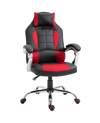 Homcom Racing Style Gaming Chair High Back Gamer Chair with Headrest Red