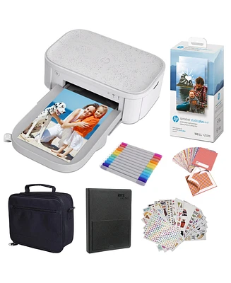 Hp Sprocket Studio Plus 4x6” Instant Photo Printer, Gift Bundle w/Case & More