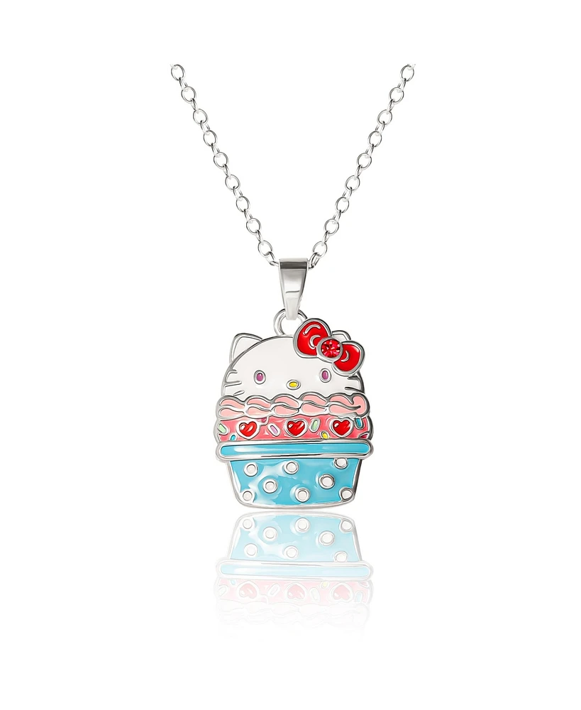 Hello Kitty Sanrio Silver Plated Cupcake Pendant Necklace