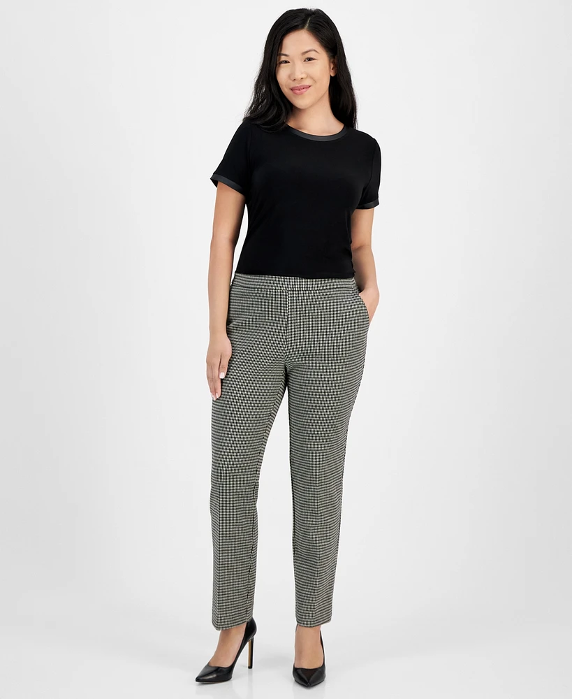 Ak Anne Klein Petite Pull-On Straight-Leg Pants