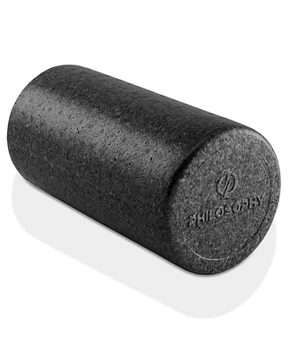 Philosophy Gym 12" High-Density Foam Roller for Exercise, Massage, Muscle Recovery - Round, Black