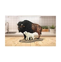 Fc Design 7"H Wild Animal Collection Standing Buffalo with Baby Figurine Home Decor Perfect Gift for House Warming, Holidays and Birthdays