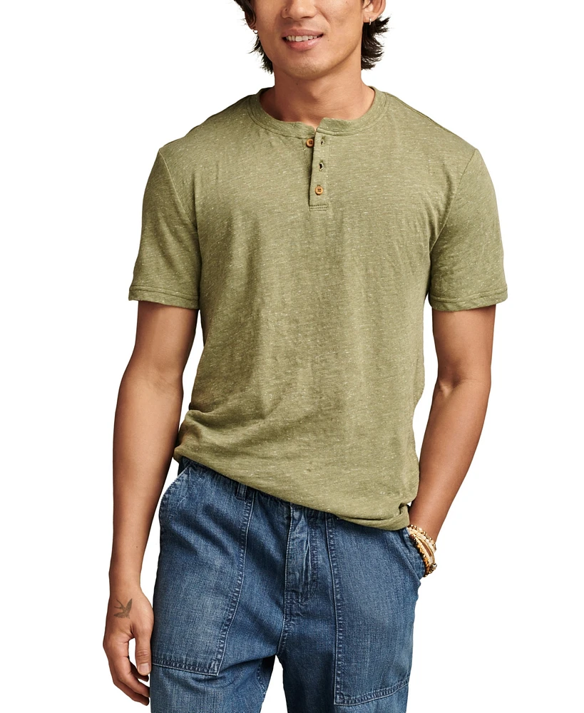 Lucky Brand Men's Linen Short Sleeve Henley T-shirt