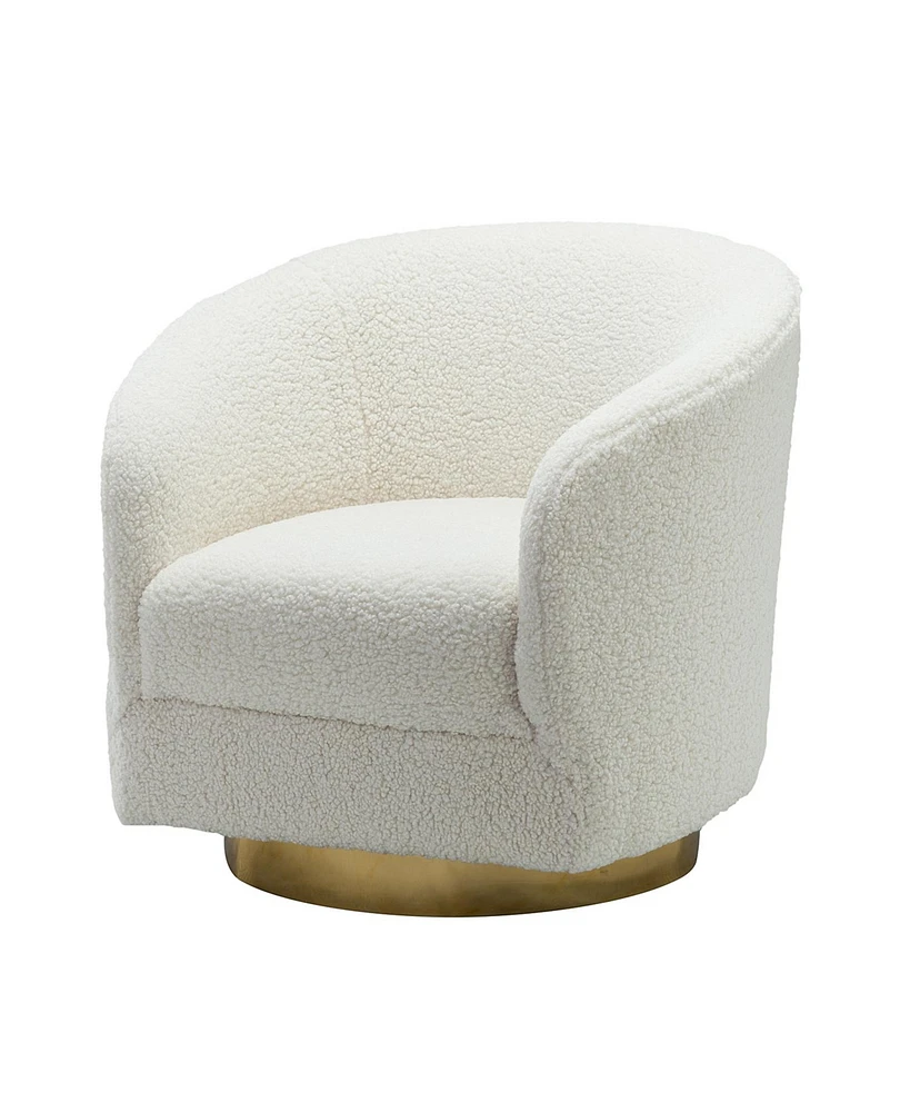 loyd Contemporary and Classic Accent Chair Comfy Barrel Chair with Gold Metal Base