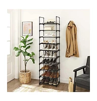 Slickblue Large 10-Shelf Shoe Rack, Iron Shoe Storage Organizer, Customizable Design