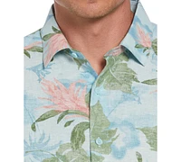 Cubavera Men's Short Sleeve Button-Front Tropical Floral Print Shirt