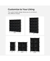 Slickblue Space Saving 16-Cube Plastic Shoe Storage Organizer Units, Modular Cabinet, Ideal