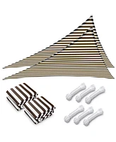 2 Pack 28 Ft 97% Uv Block Triangle Sun Shade Sail Hdpe Canopy Outdoor Backyard