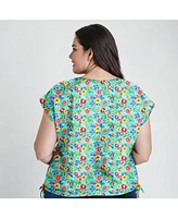 Calypsa Plus Size Daphne Loose Swim Top