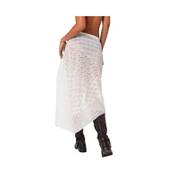 Edikted Women's Sheer Patchwork Lace Maxi Skirt