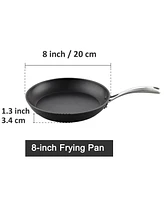 Cooks Standard Frying Omelet Pan, Classic Hard Anodized Nonstick 8-Inch/20cm Saute Skillet Egg Pan, Black