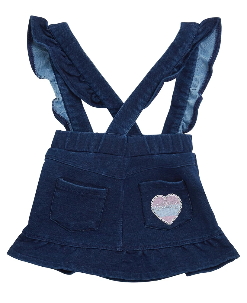 Guess Baby Girl Bodysuit and Knit Denim Skirtall Set