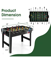 Costway 4-in-1 Combo Game Table 49" Foosball with Pool Billiards Air Hockey Table Tennis