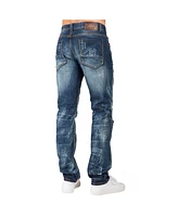 Level 7 Men's Slim Straight Fit Denim Ripped Distressed Jeans