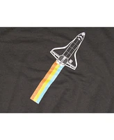 Nasa Boys Rocket Rainbow Flight Youth Black Long Sleeve Shirt