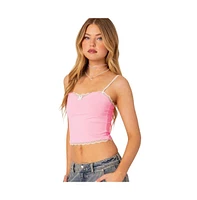 Edikted Women's Alara Lace Trim Tank Top