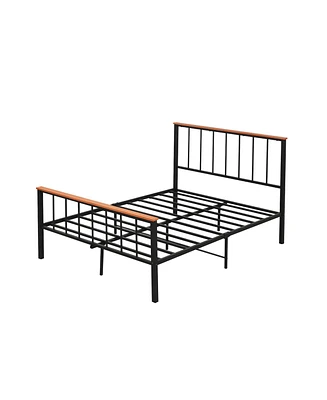 Sugift Full Bed Frame with Headboard and Footboard-Full Size