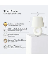 Brightech Chloe 15.5" Ceramic Contemporary Led Table Lamp
