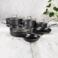 BergHOFF Essentials Non-stick Hard Anodized 10" Stockpot 5.3qt. With Glass Lid, Black