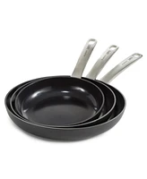 BergHOFF Graphite 3Pc Non-stick Ceramic Frying Pan/Skillet Set