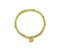 Satya Jewelry Abundant Fortune Lotus Olive Jade Gemstone Bracelet