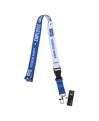 The Office Dunder Mifflin Employee Of The Month 22 Inch Blue & White Lanyard With Id Holder