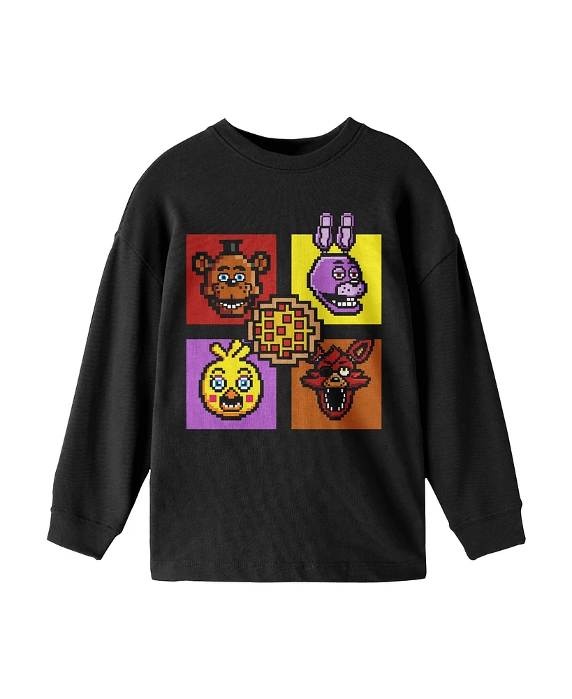 Five Nights at Freddy's Boys Boxed-In Characters Black Long Sleeve Shirt