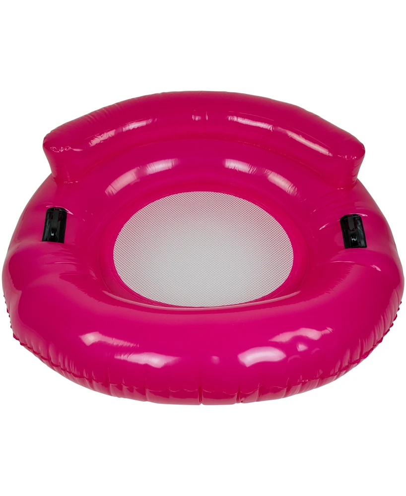 Northlight 43" Pink Bubble Seat Inflatable Swimming Pool Float