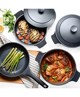 Granitestone 6-Piece Nesting Cookware Set with Silicone Handle Covers