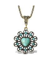 Jessica Simpson Women's Turquoise Stone Ornate Necklace