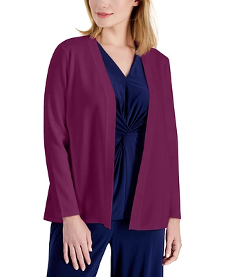 Ak Anne Klein Petite Newport Open-Front Cardigan