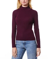 Melissa Paige Women's Petite Ribbed Mock-Neck Sweater