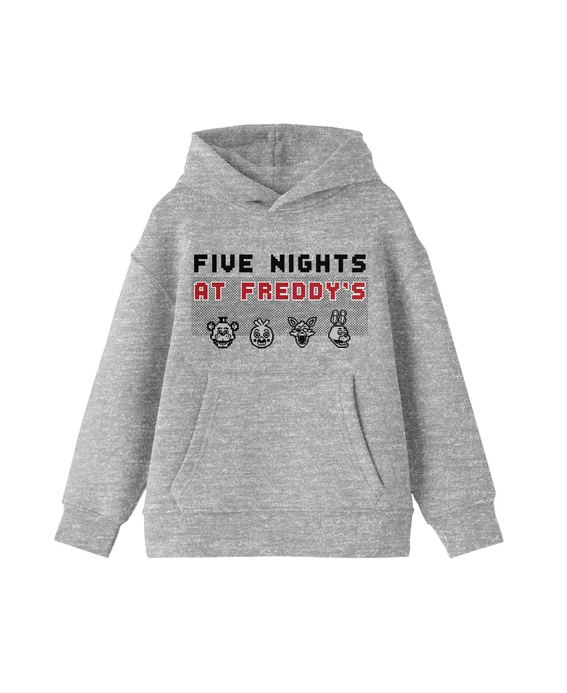 Five Nights at Freddy's Boys Pixel Faces Athletic Heather Sweatshirt