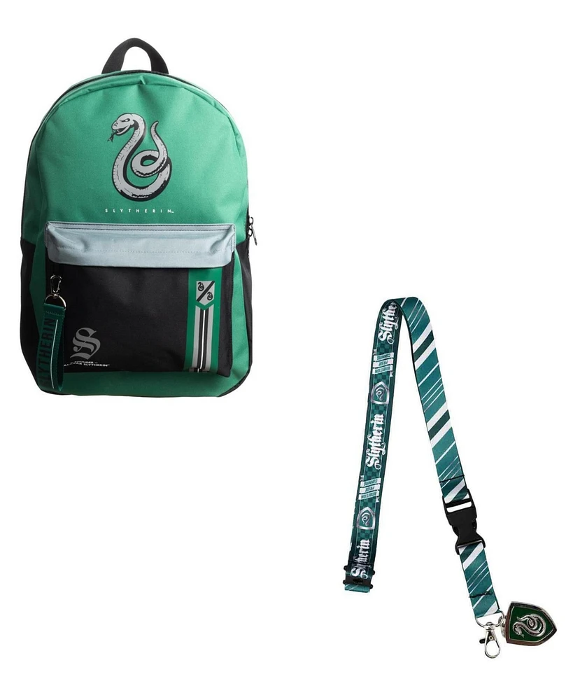 Harry Potter Slytherin 16" Laptop Backpack & Lanyard Combo Set