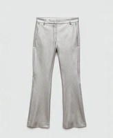 Mango Women's Metallic Flared Pants