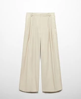 Mango Women's Wideleg Pleated Pants