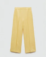 Mango Women's Pleated Detail Flare Pants