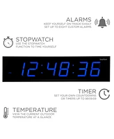 Ivation Large Digital Clock, 24" Led Wall Clock with Alarm, Timer & More