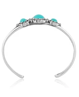 American West Jewelry Sterling Silver Women's Cuff Bracelet Turquoise Gemstone Small