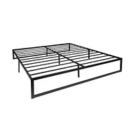 Merrick Lane Varallo 14 Inch Steel Bed Frame With Steel Slat Support For Any Mattress (No Box Spring Required
