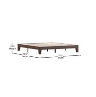 Merrick Lane Eduardo Platform Bed Frame, Solid Wood Frame With Slatted Support
