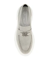 Karl Lagerfeld Paris Men's White Label Suede Kl Bit Moccasin Loafers