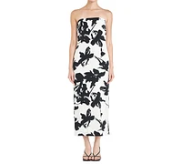 endless rose Women's Printed Strapless Maxi Dress