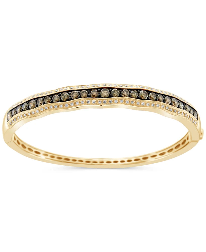 Le Vian Red Carpet Chocolate Diamond & Vanilla Diamond Wavy Bangle Bracelet (3-1/2 ct. t.w.) in 14k Gold