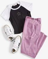 Hippie Rose Juniors Baseball T Shirt Cargo Pants