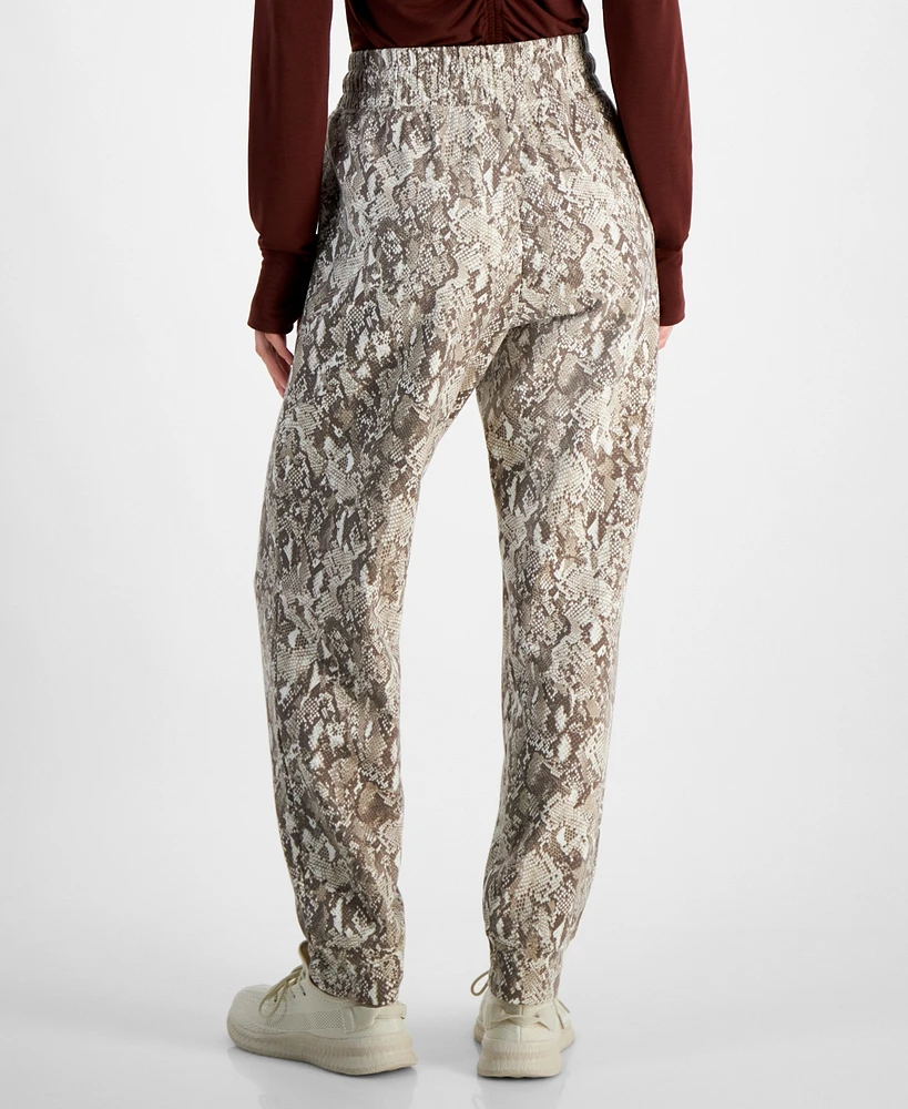 Id Ideology Women's Animal-Print Fleece Pull-On Jogger Sweatpants, Created for Macy's